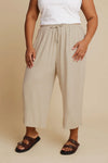 YoLinen Crop - Bukser i Hør / Viskose Mix