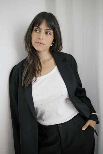 KCcarina Topp med Rhinestones