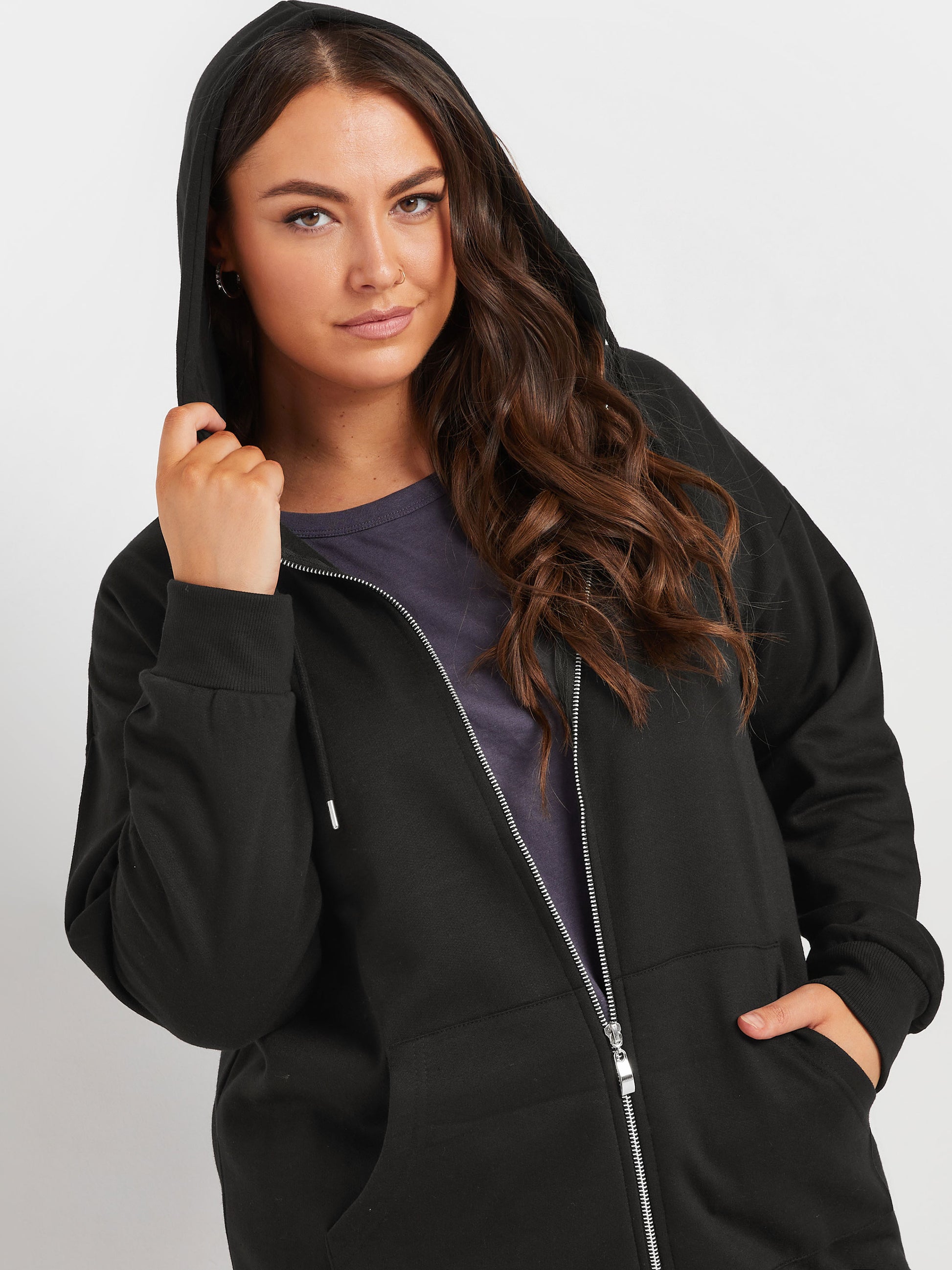 YoLONGLINE ZIP THRU HOODIE BLACK