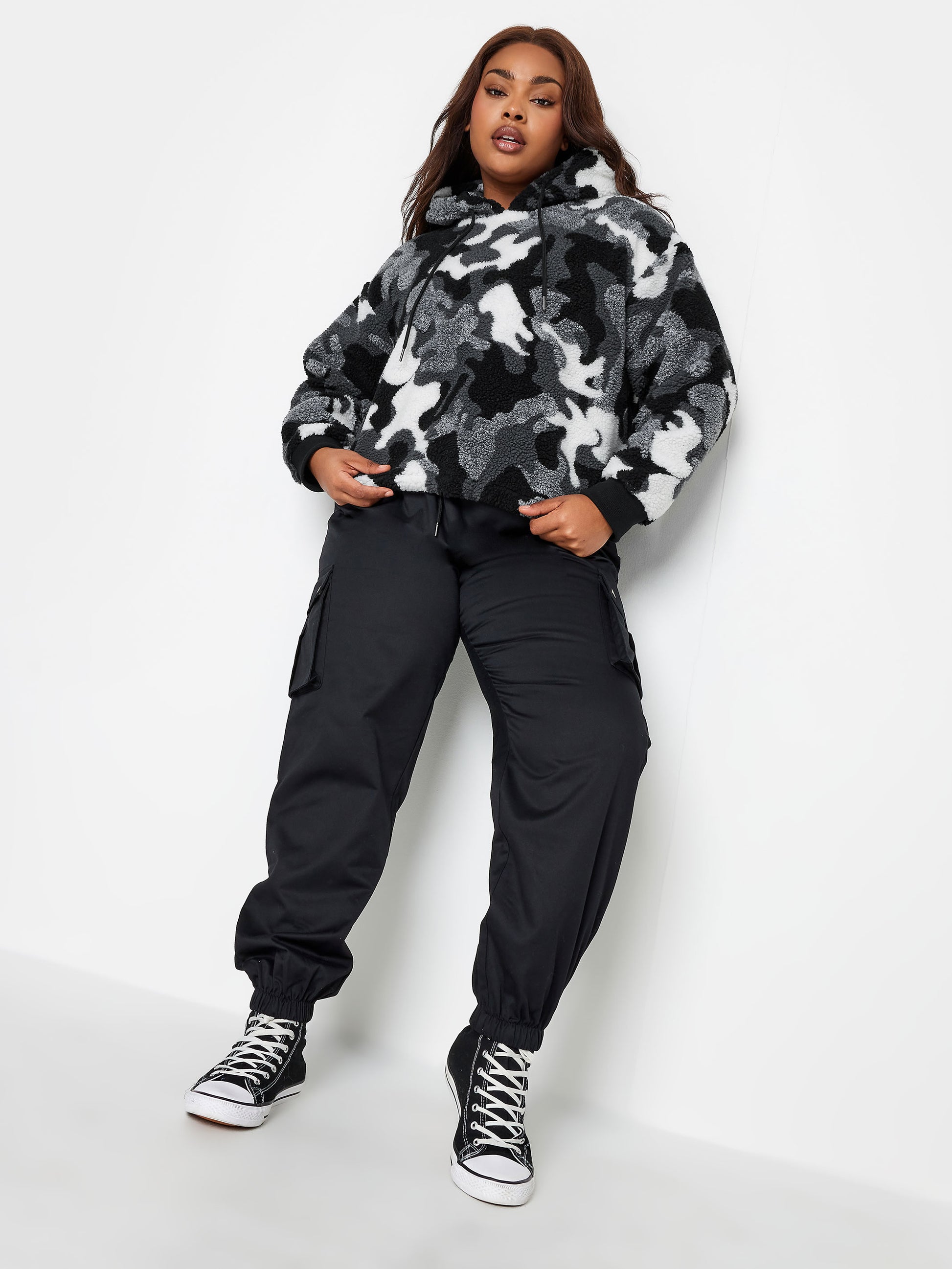 YoBorg Camo Cropped Hooded Fleece