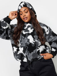 YoBorg Camo Cropped Hooded Fleece