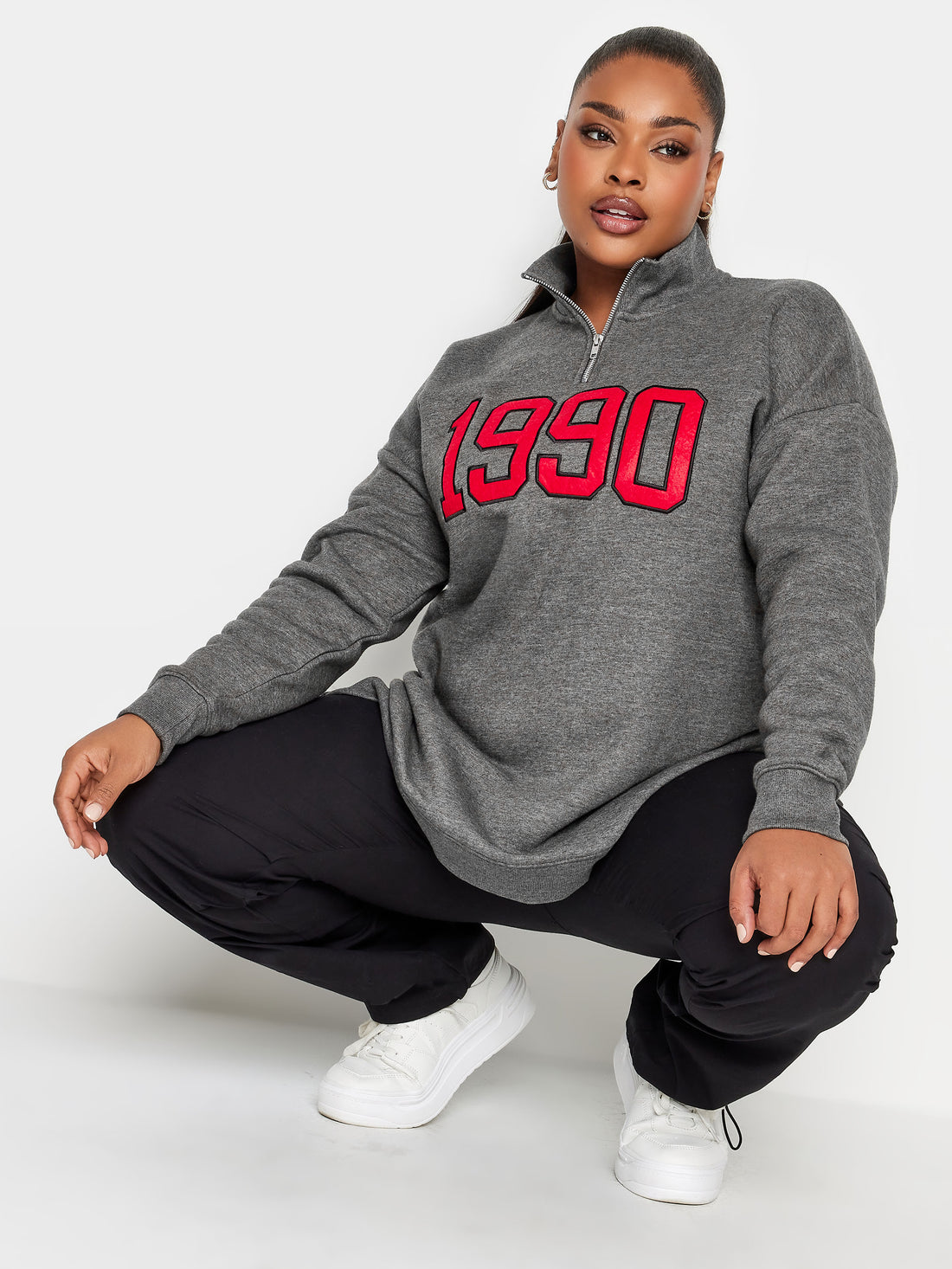 Yo1990 Zip Neck Grey