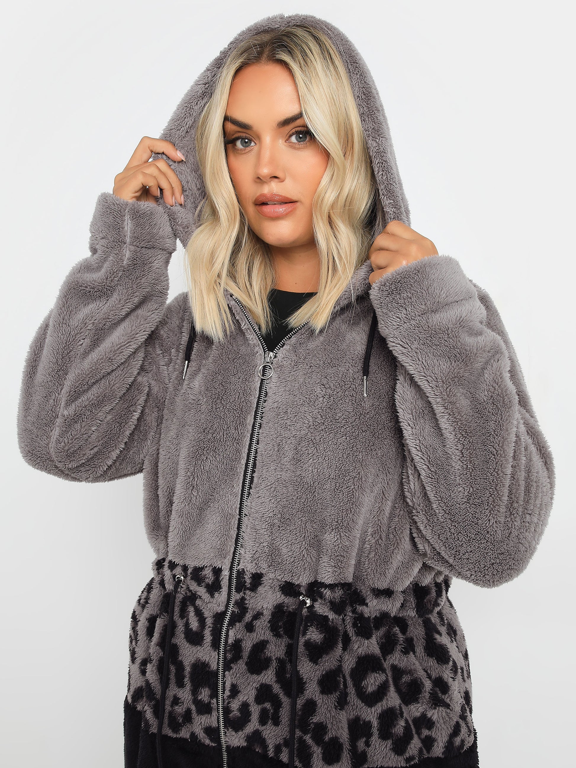 YoColour Block Tunic Grey Leopard