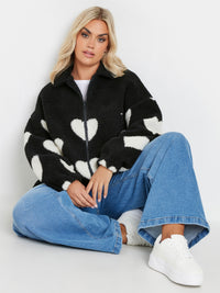 YoZip Through Fleece Heart Print