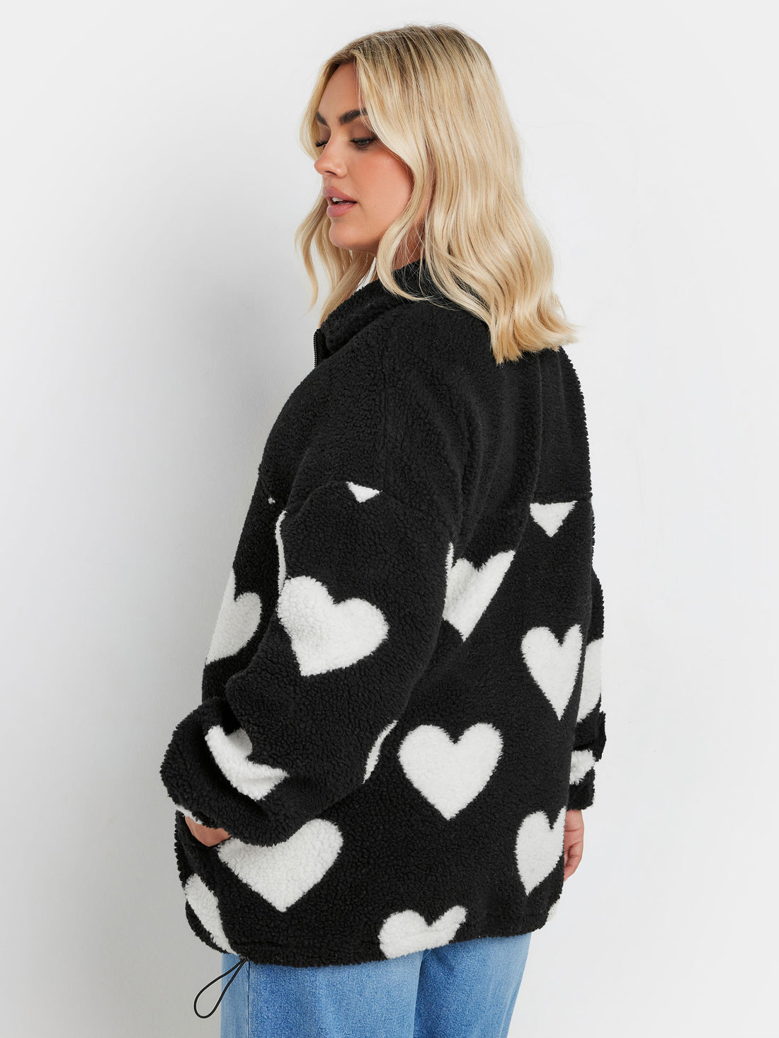 YoZip Through Fleece Heart Print