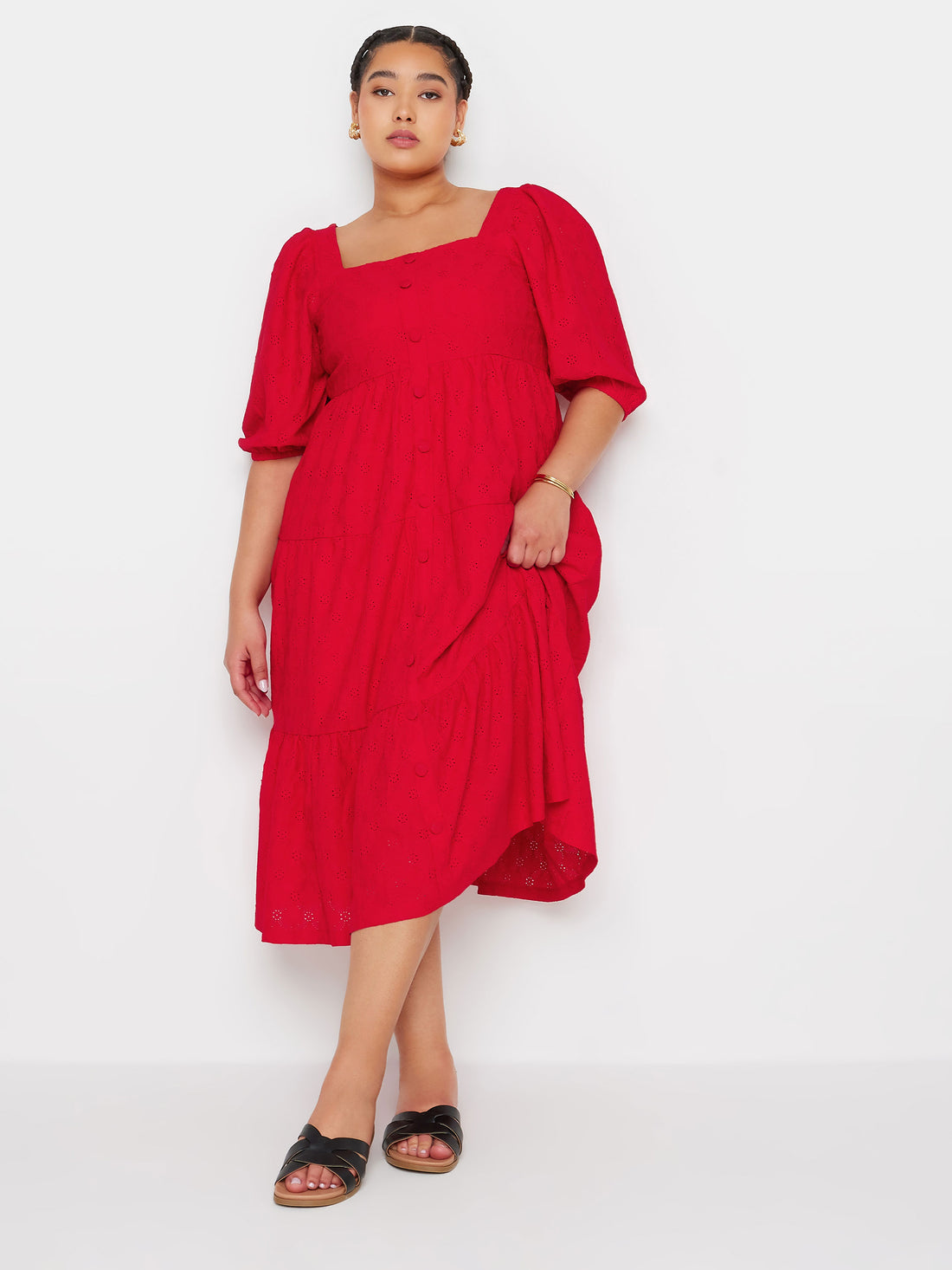 YoAnglaise Shirrd Dress Goji Berry