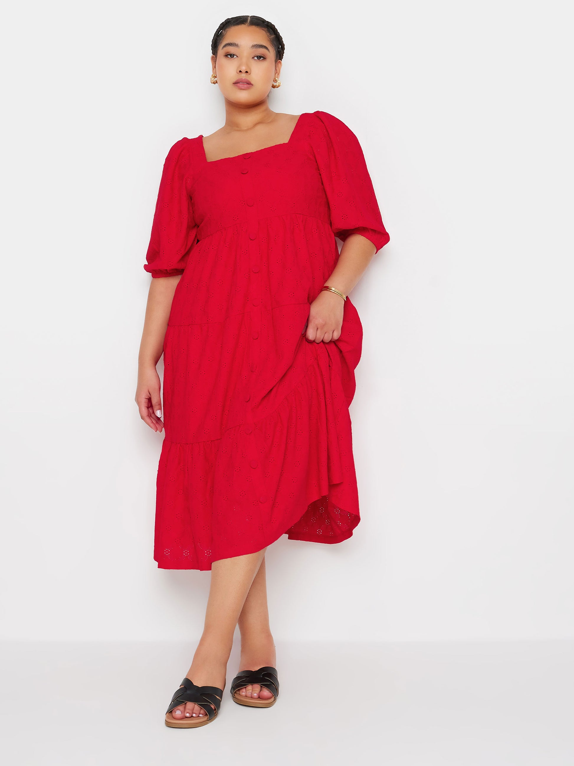 YoAnglaise Shirrd Dress Goji Berry