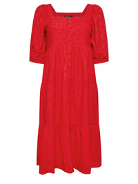 YoAnglaise Shirrd Dress Goji Berry