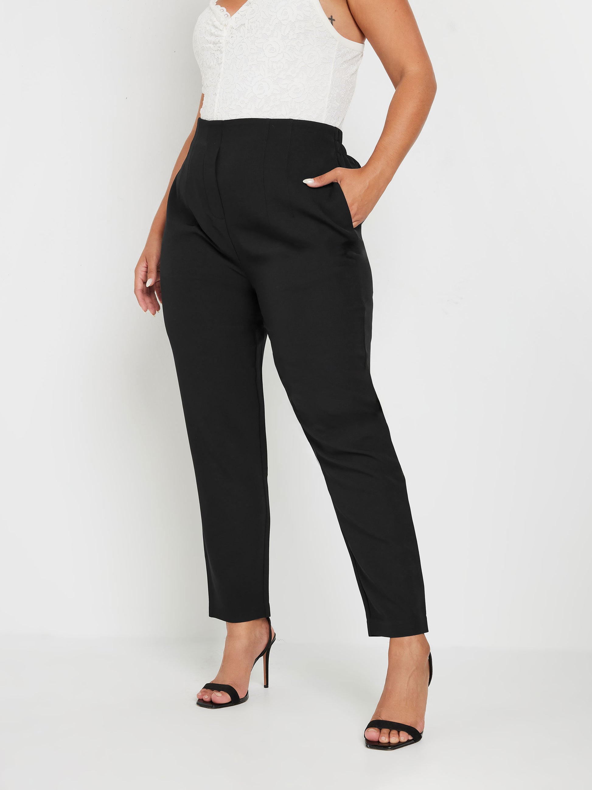 YoDarted Waist Tapered Trousers