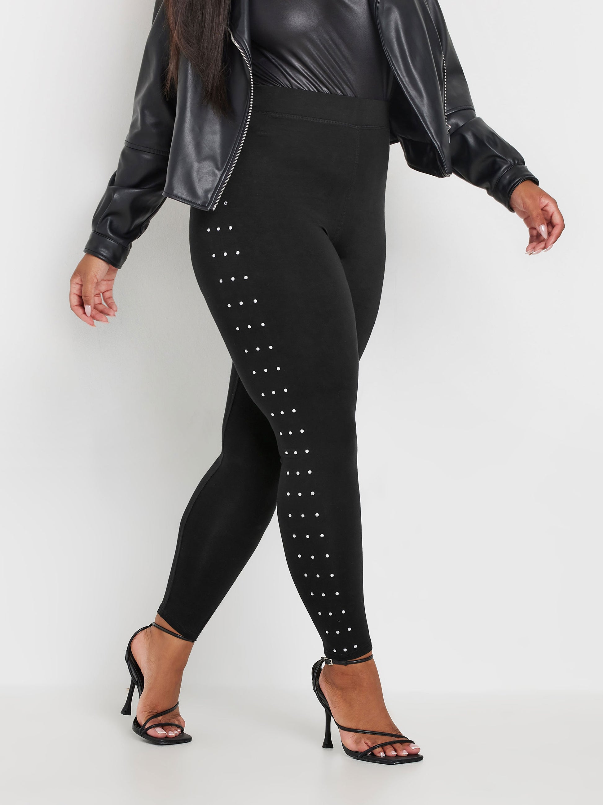 YoDiamante Studd Side Stripe Leggings