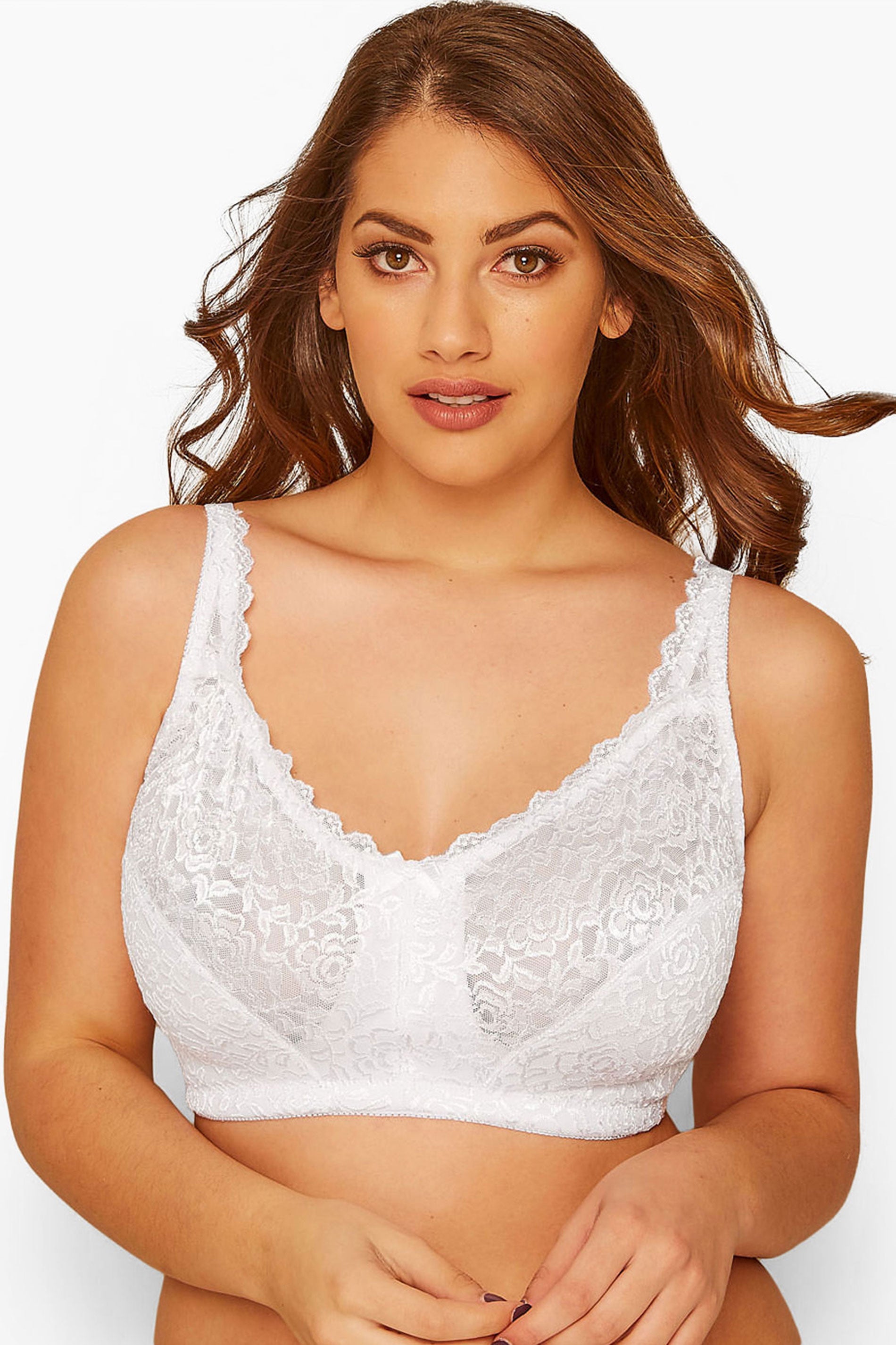 YoHi Shine Lace Non-Padded Non-Wired Bra White