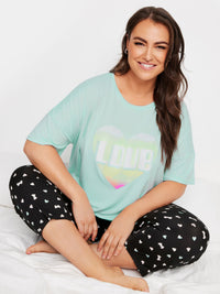 YoLOVE HEART CROP TOP PJ SET