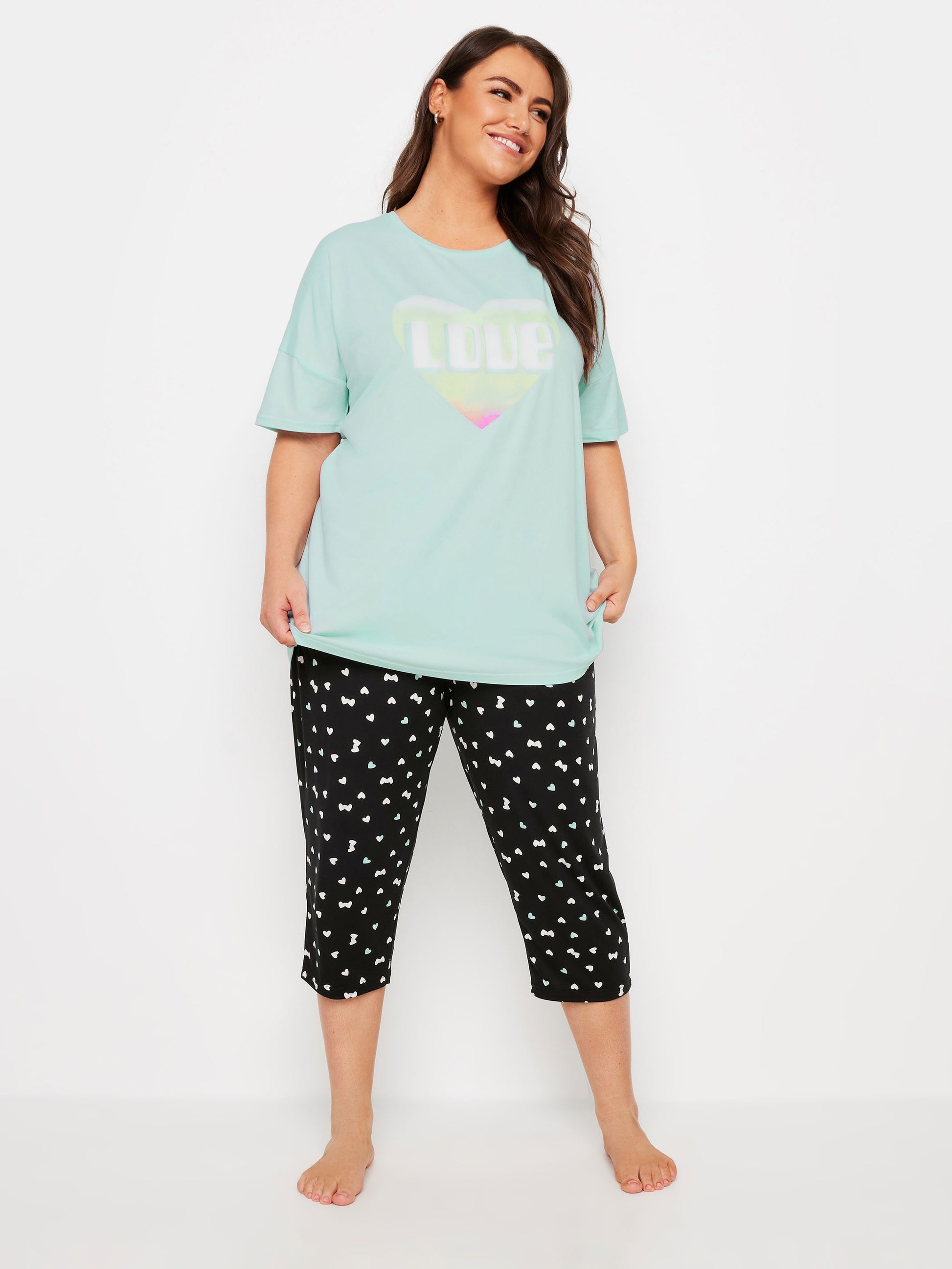 YoLOVE HEART CROP TOP PJ SET