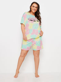 YoNAMASTAY TIE-DYE CROP PJ SET