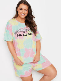 YoNAMASTAY TIE-DYE CROP PJ SET