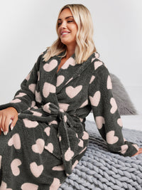 YoFLUFFY HEART SHAWL COLLAR ROBE