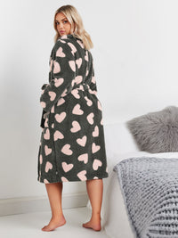 YoFLUFFY HEART SHAWL COLLAR ROBE