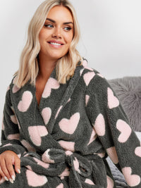 YoFLUFFY HEART SHAWL COLLAR ROBE