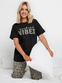 YoWEEKEND VIBES WIDE LEG PJ SET