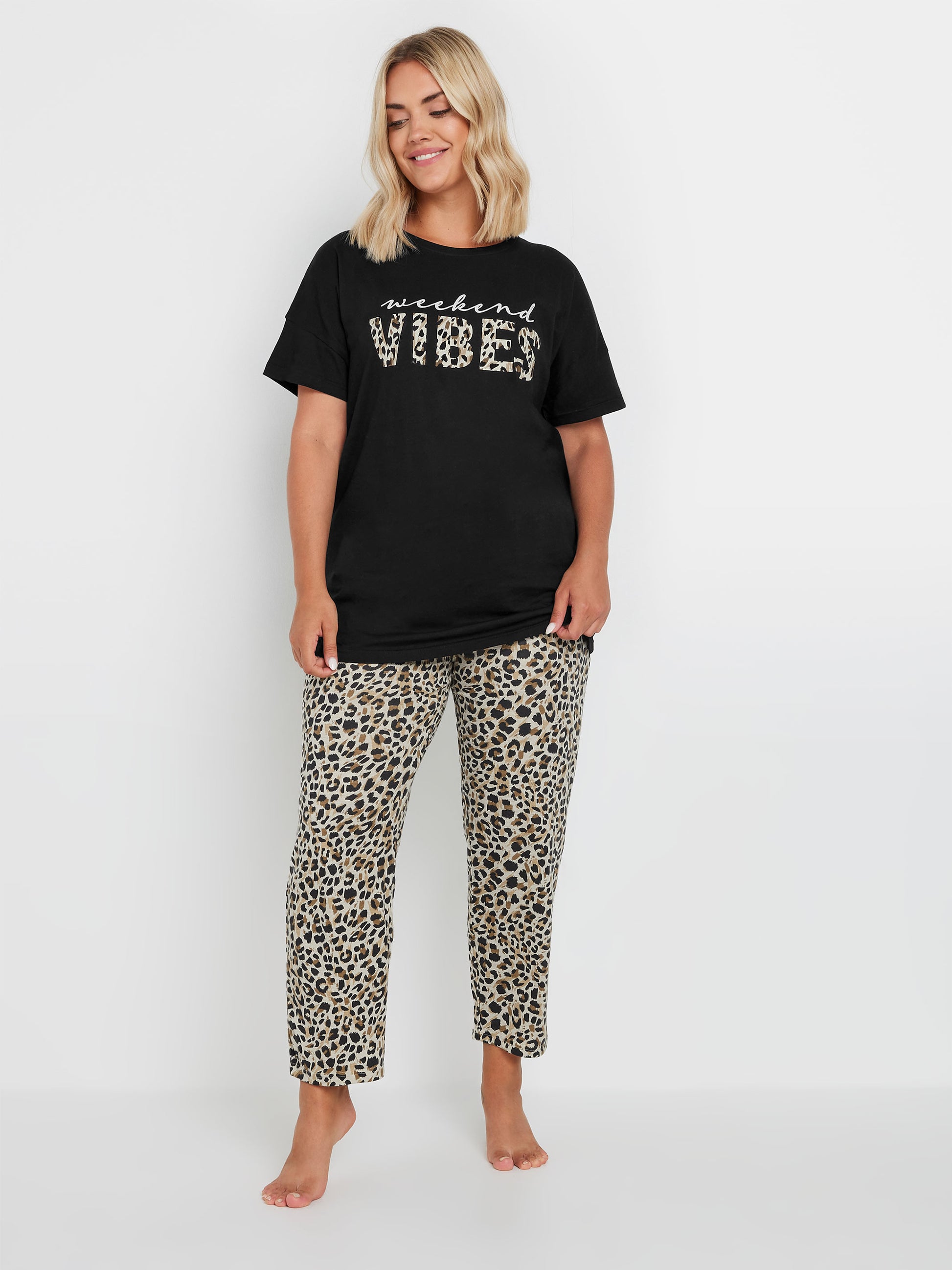 YoWEEKEND VIBES WIDE LEG PJ SET