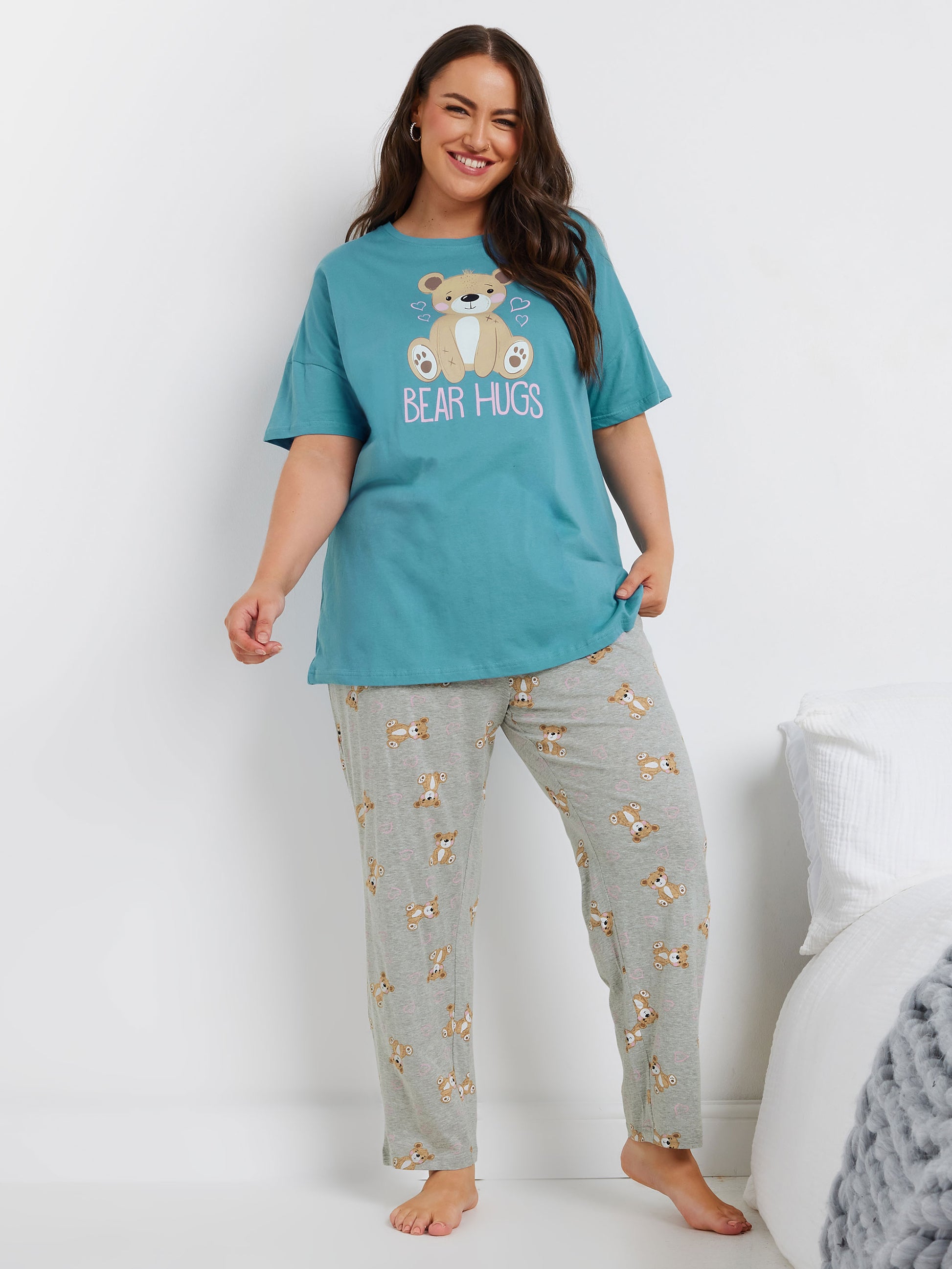 YoBEAR HUGS SS WIDE LEG PJ SET