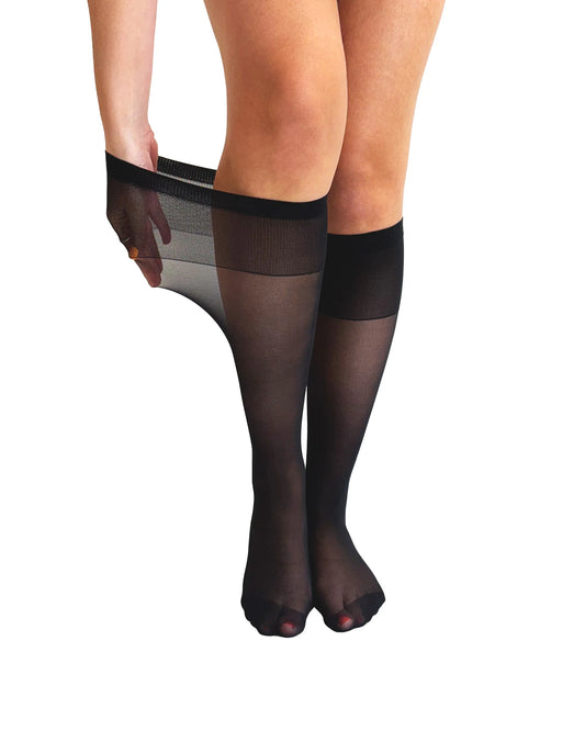 15 Denier Extra Wide Knee High Socks