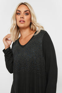 YoStud Embellished Long Sleeve Top