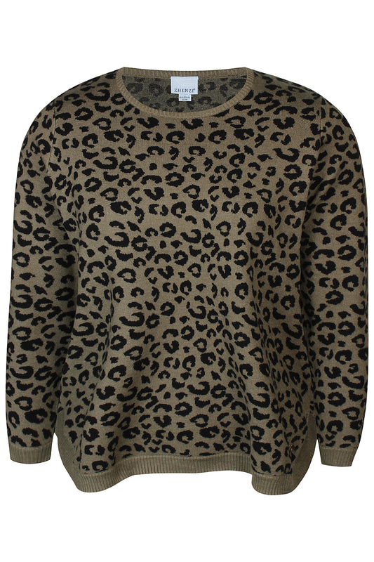 ZhNoel 891 - Leopard Strikkegenser