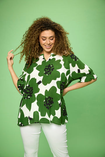 ZHTary 1092 - Bluse med albuelange ermer