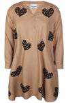 ZhSofia 1344 - Kjole Med Hjerteprint