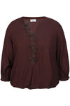 ZhLilie 1527 - Bluse med Blomsterdetaljer og elastikkant