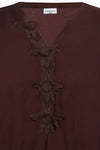 ZhLilie 1527 - Bluse med Blomsterdetaljer og elastikkant