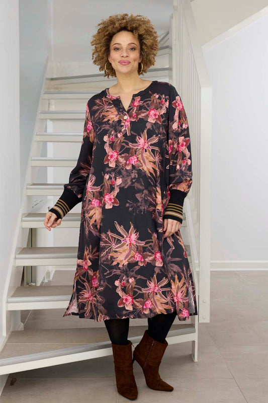 ZhLoren 1541 - Kjole med Blomsterprint