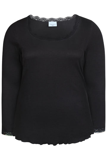 ZhLara 1567 - Ribbestrikket bluse med blonde