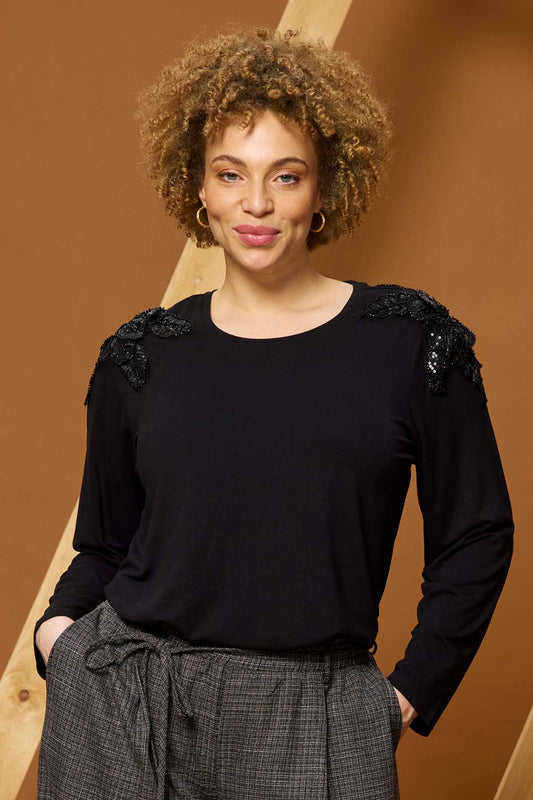 ZhMaisy 1586 - Bluse med Pailletter