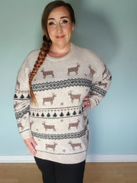 VMCDEERS LS O-NECK LONG XMAS PULLOVER