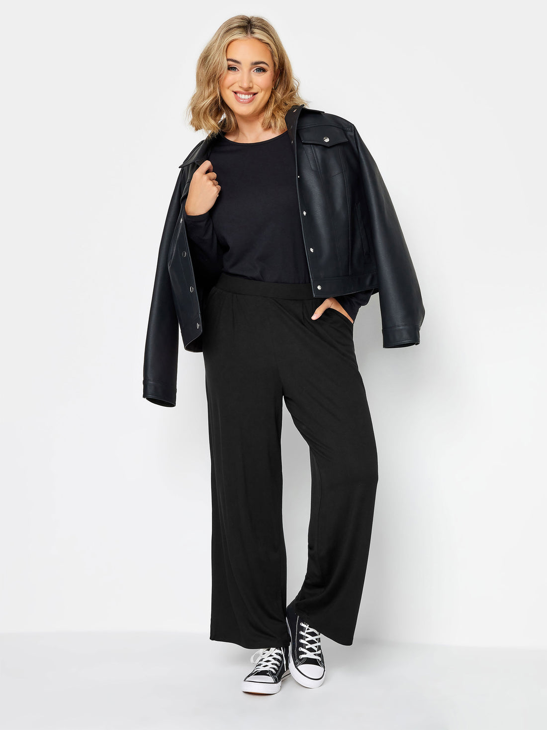 YoPleat Front Wide Leg Trouser Plain