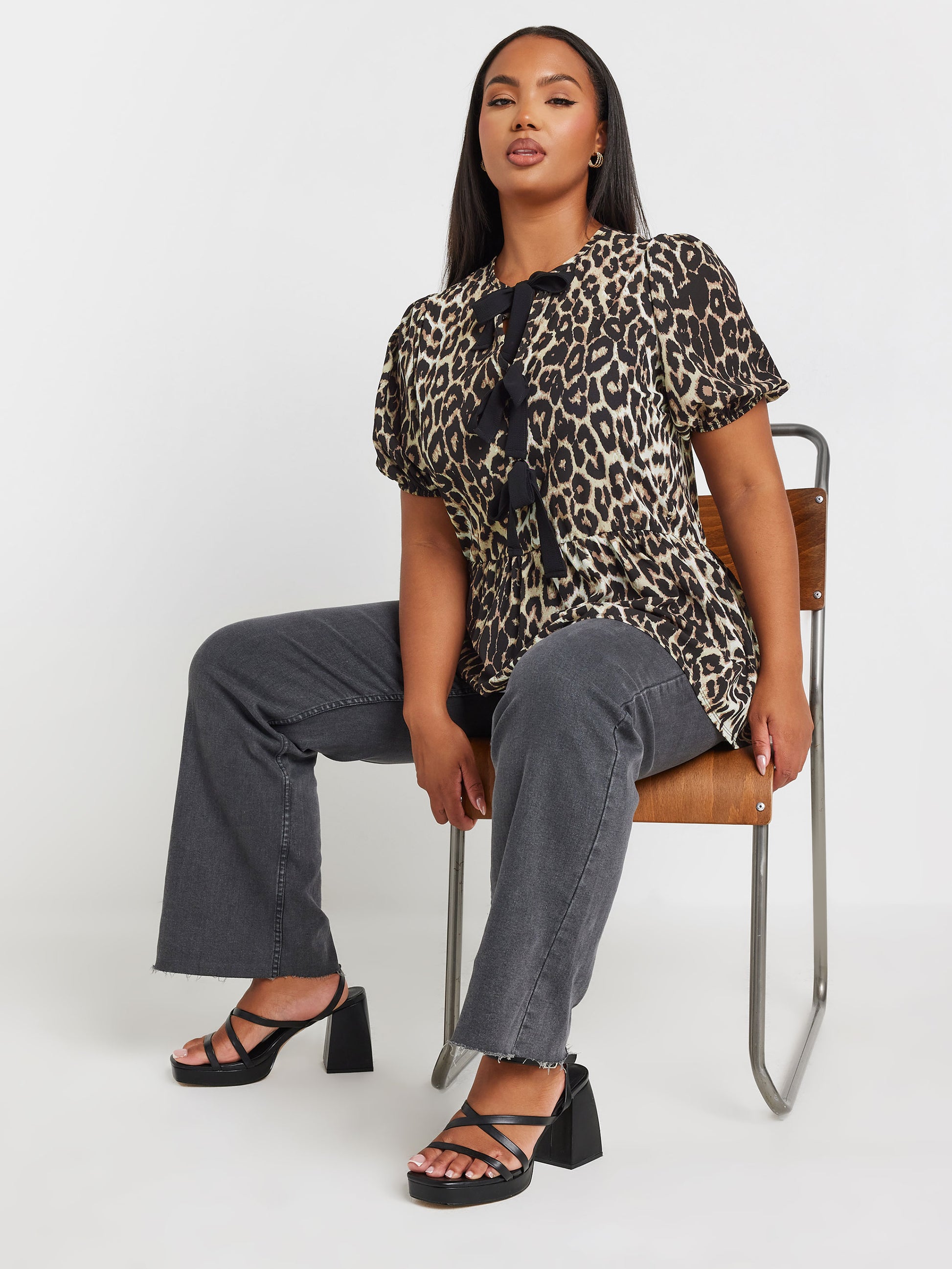 YoWoven Leopard Bow Top