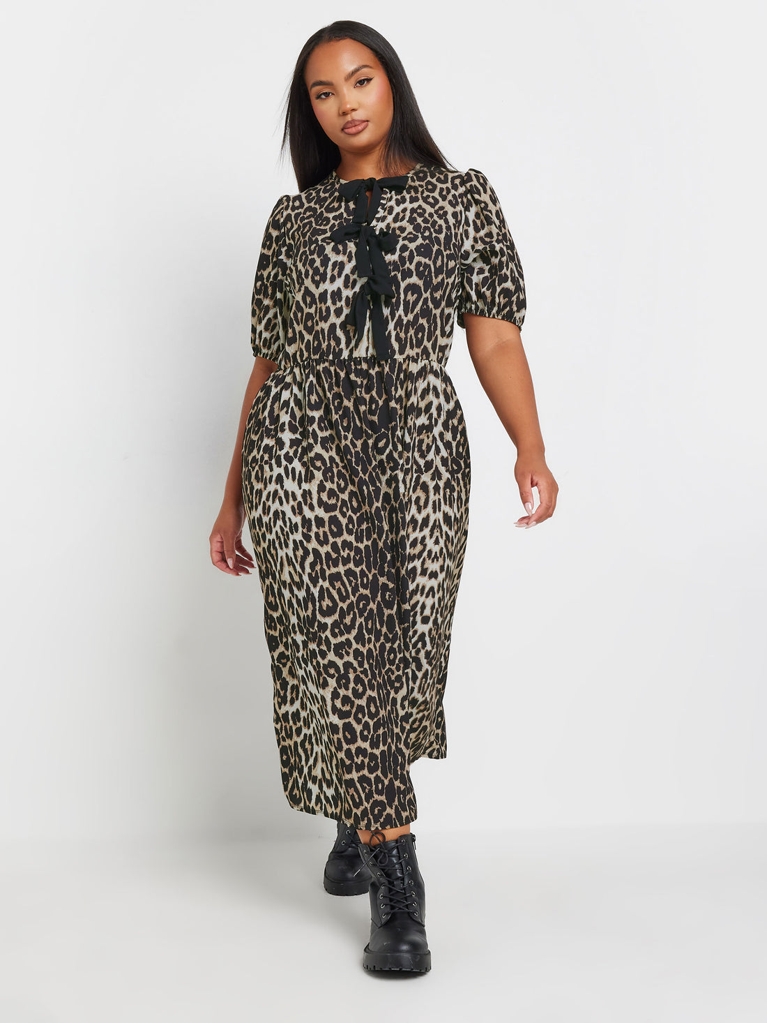 YoWoven Leopard Bow Dress