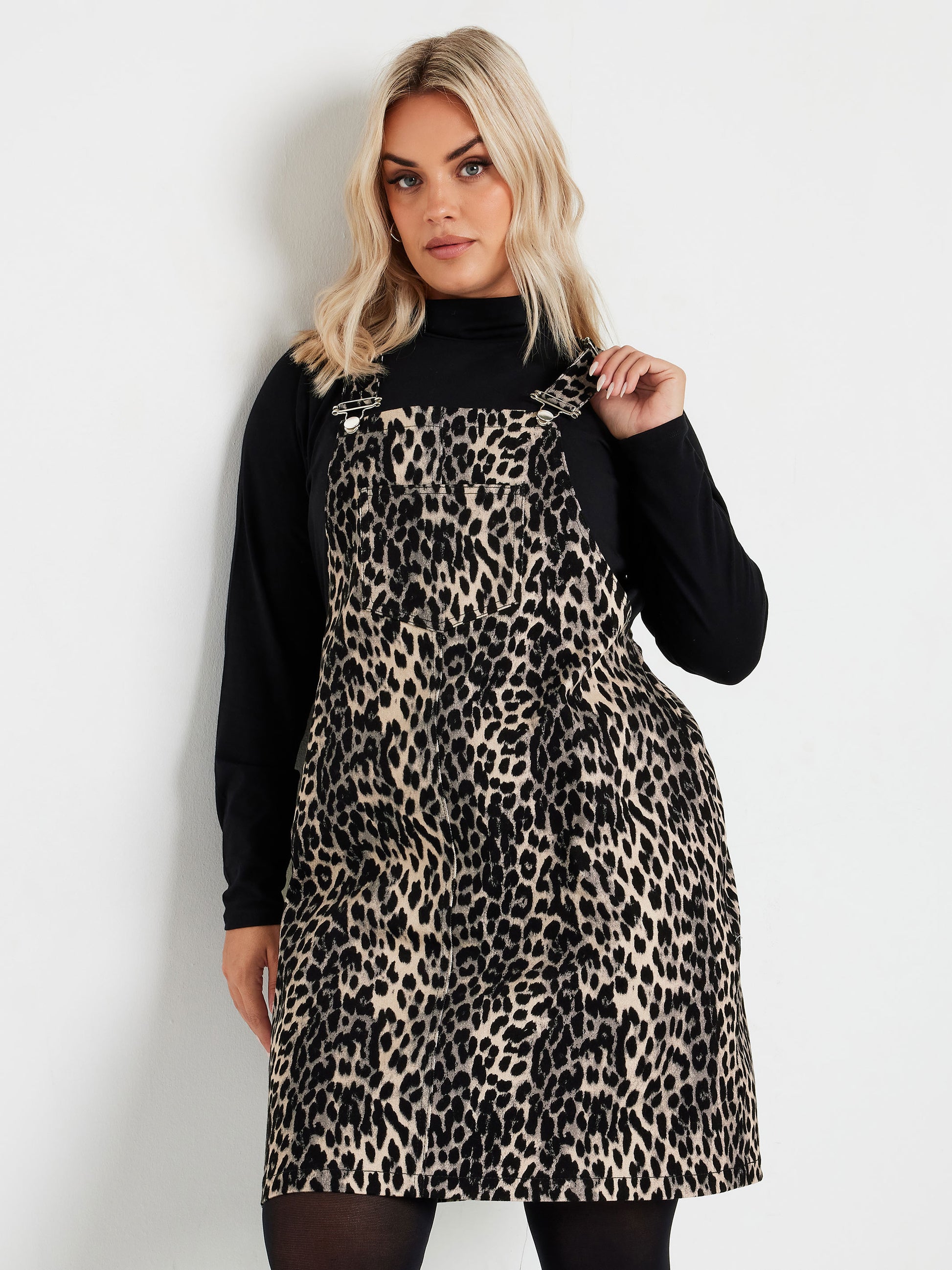 YoLeopard Denim Pinafore