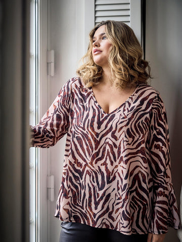 ZoDEMI - Bluse med V-hals