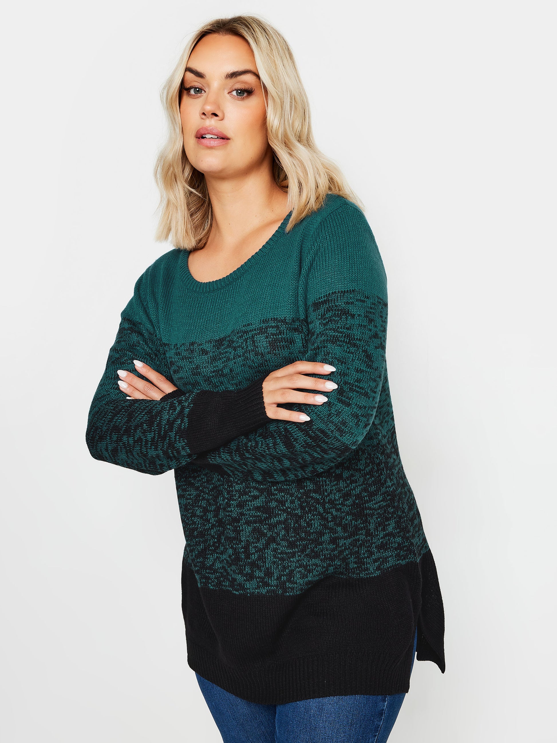 YoColourblock Jumper Teal