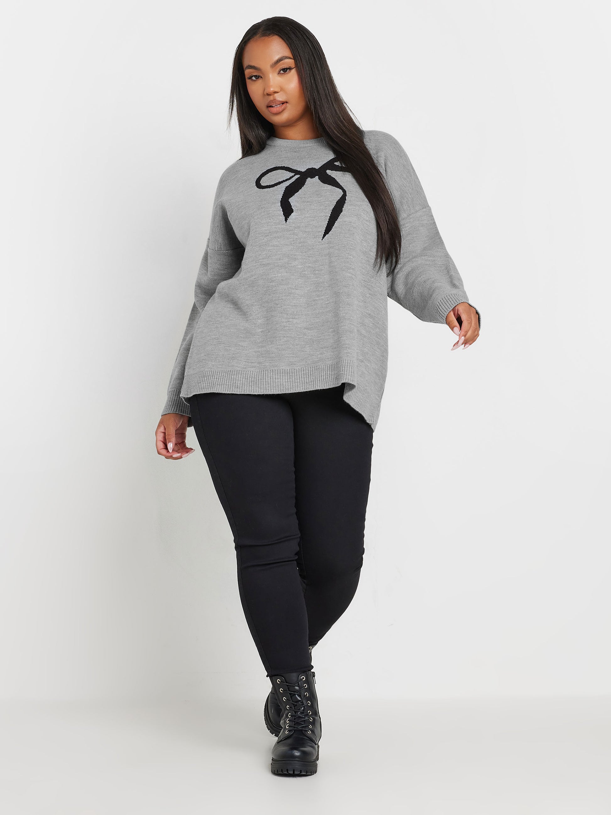 YoBOW PRINT JUMPER GREY