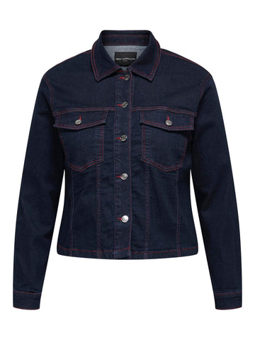 CarWilly Jakke - Denimjakke med rød søm