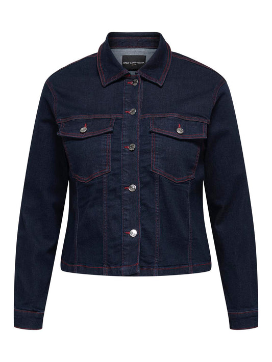 CarWilly Jakke - Denimjakke med rød søm