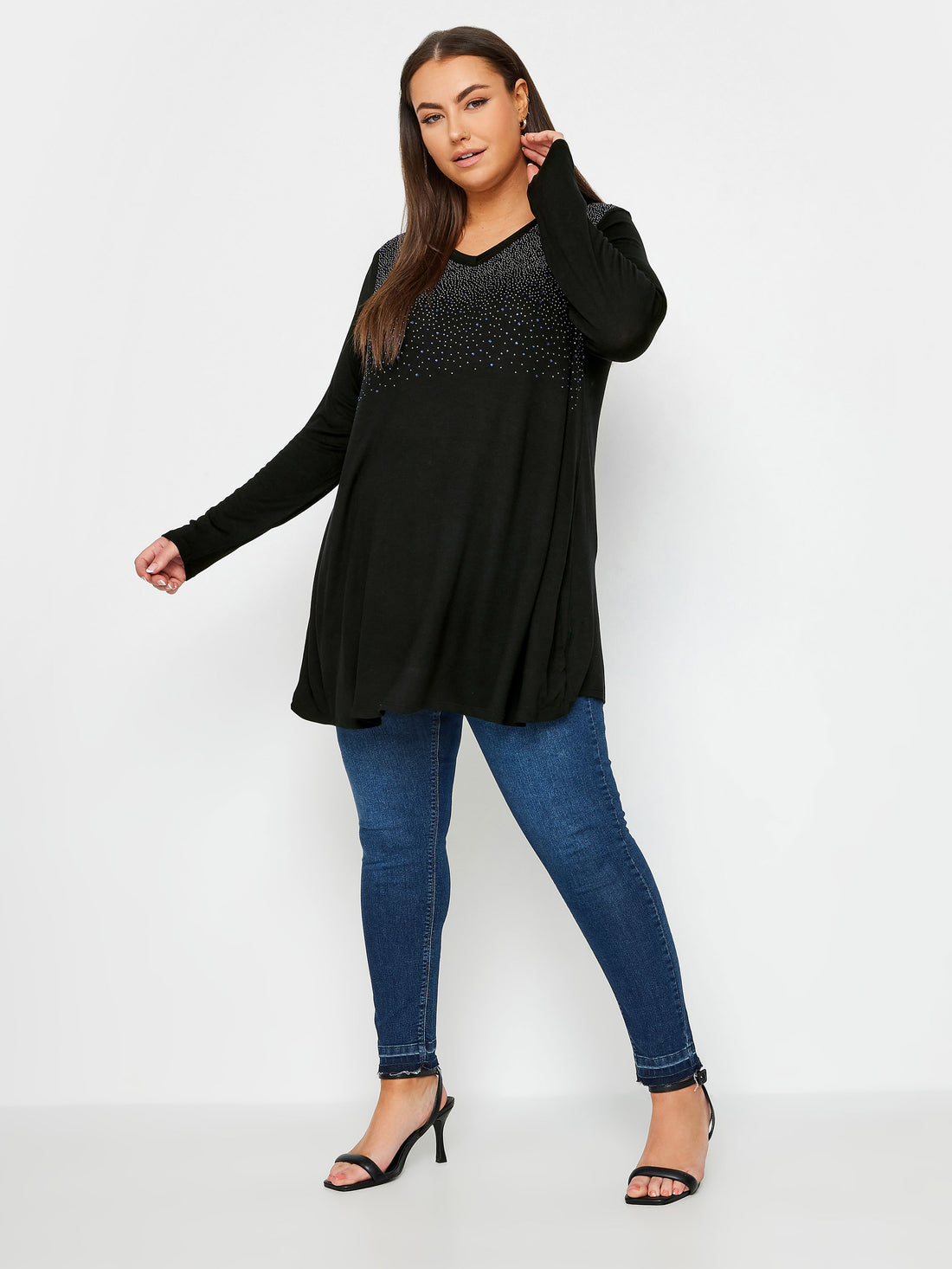 YoStud Embellished Long Sleeve Top