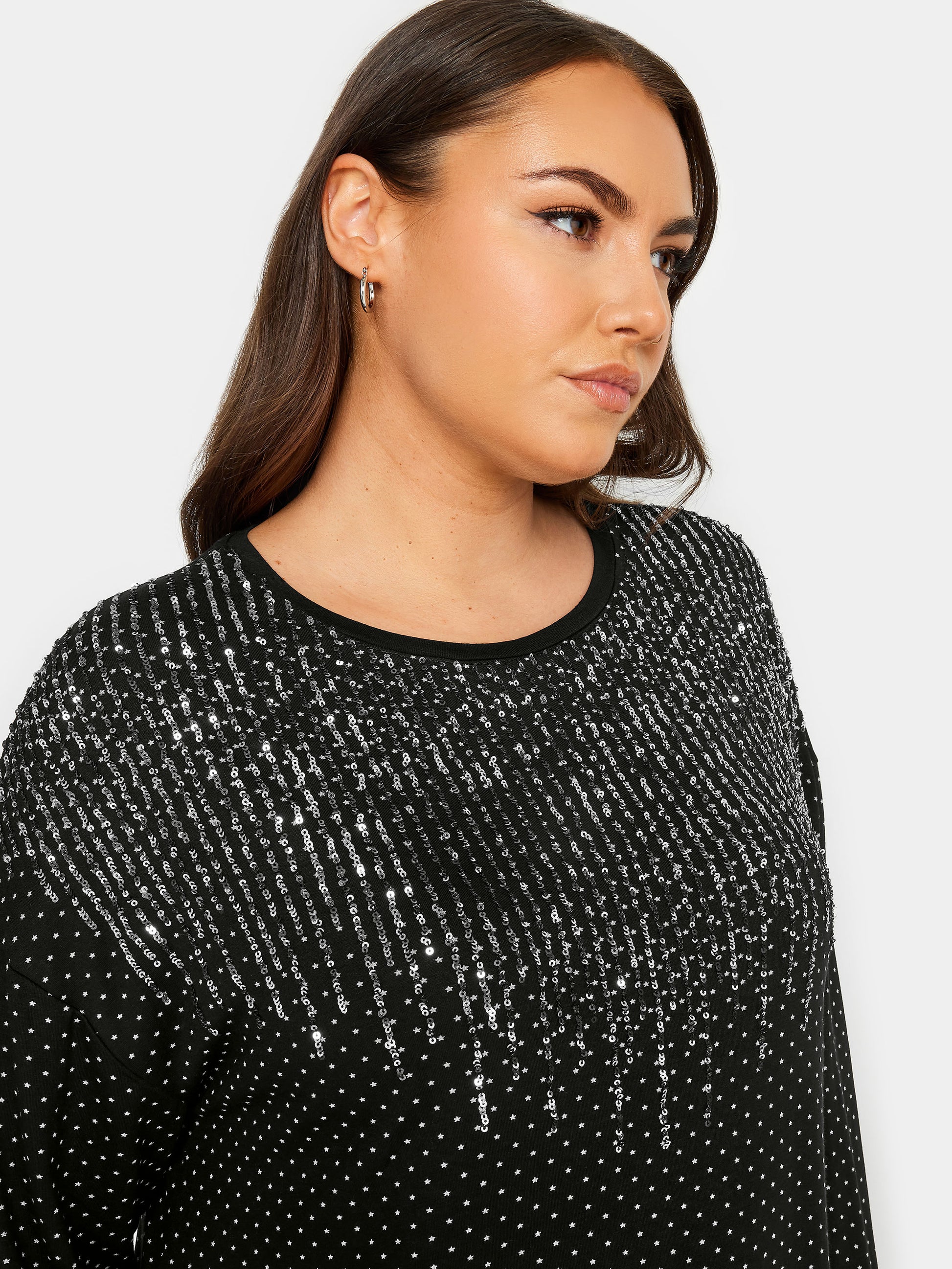 YoSequin Embellished Long Sleeve Top