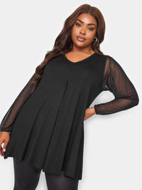 YoLS PLEAT SWING MESH SLEEVE BLACK