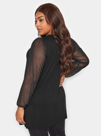 YoLS PLEAT SWING MESH SLEEVE BLACK