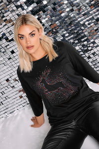 YoNOVELTY LS REINDEER GEM BLACK